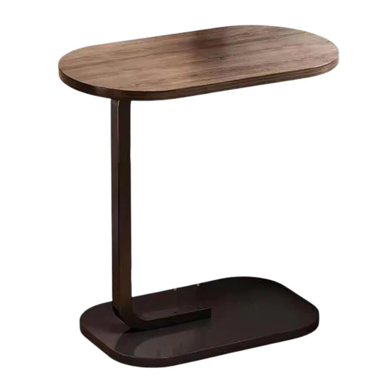 C Shaped Coffee Table, Small Wood Side Table